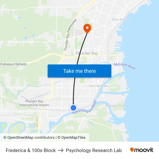 Frederica & 100s Block to Psychology Research Lab map