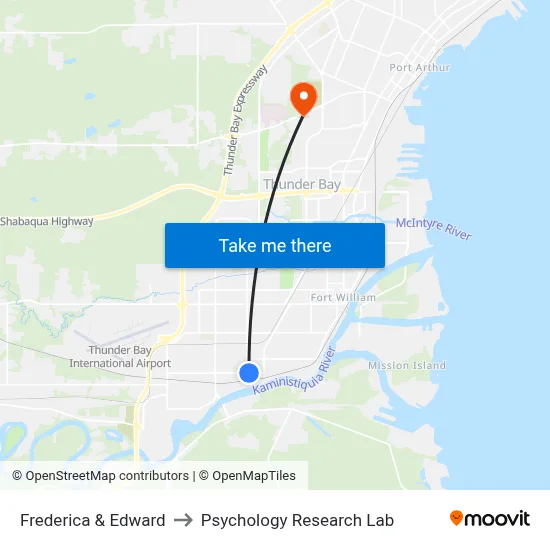 Frederica & Edward to Psychology Research Lab map