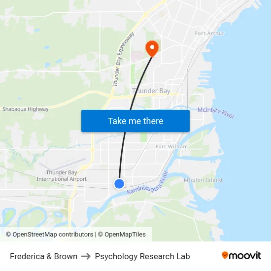 Frederica & Brown to Psychology Research Lab map