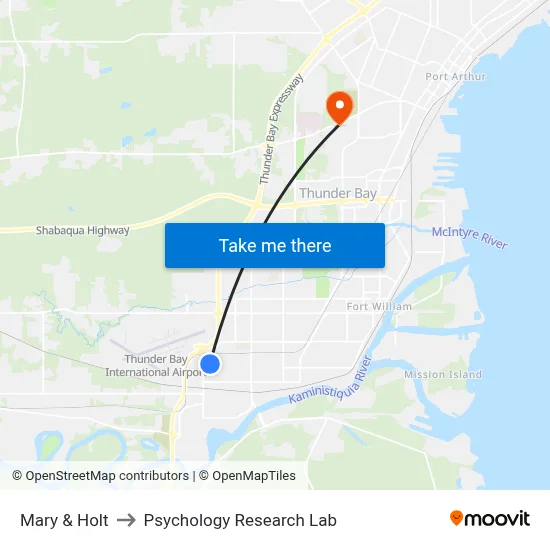 Mary & Holt to Psychology Research Lab map