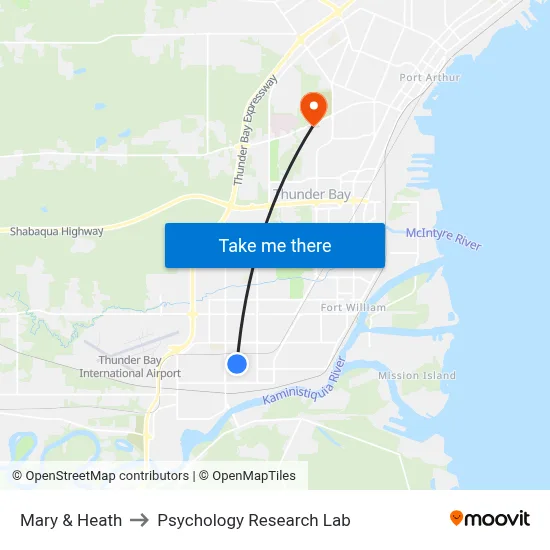 Mary & Heath to Psychology Research Lab map