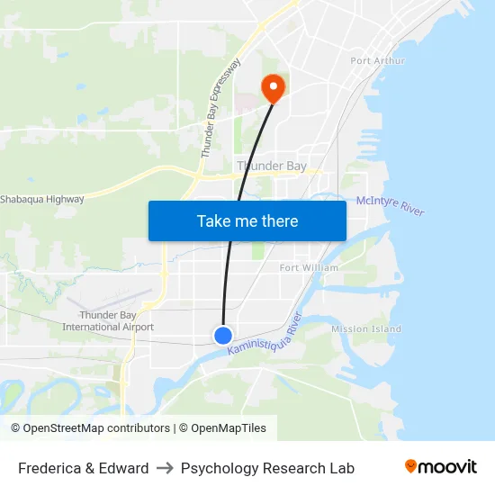 Frederica & Edward to Psychology Research Lab map