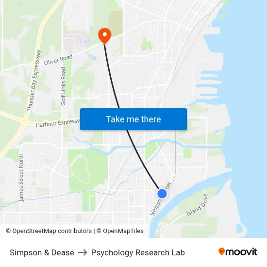 Simpson & Dease to Psychology Research Lab map