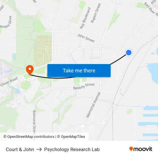 Court & John to Psychology Research Lab map
