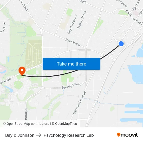 Bay & Johnson to Psychology Research Lab map