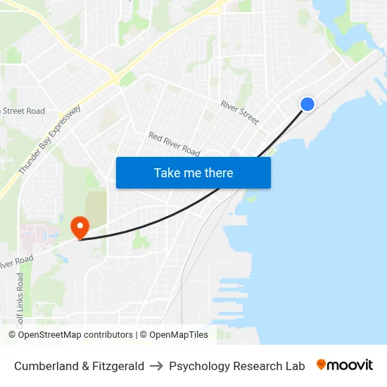 Cumberland & Fitzgerald to Psychology Research Lab map