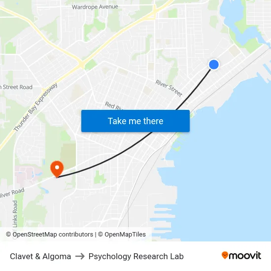 Clavet & Algoma to Psychology Research Lab map