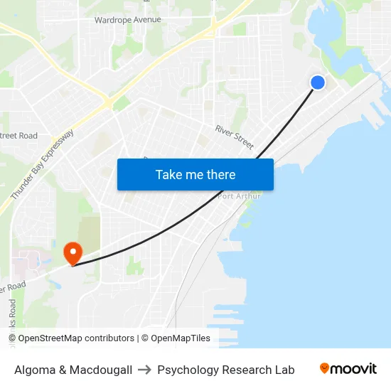 Algoma & Macdougall to Psychology Research Lab map