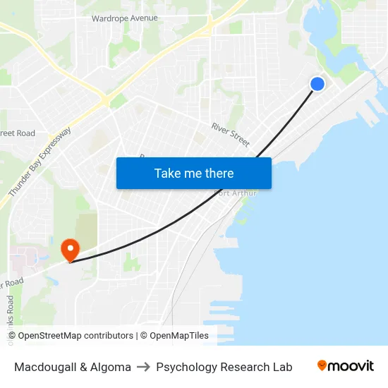 Macdougall & Algoma to Psychology Research Lab map