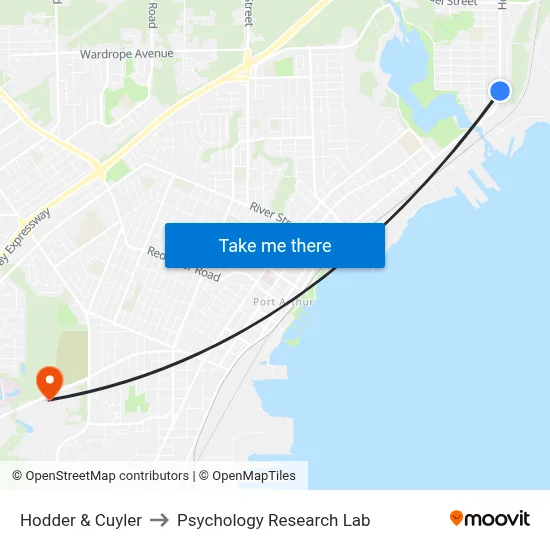 Hodder & Cuyler to Psychology Research Lab map