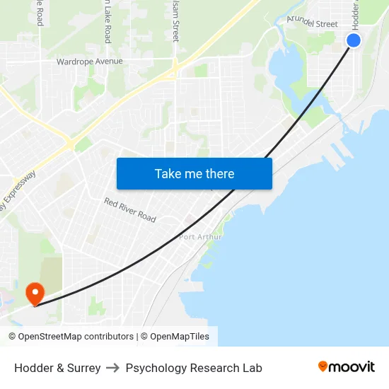 Hodder & Surrey to Psychology Research Lab map