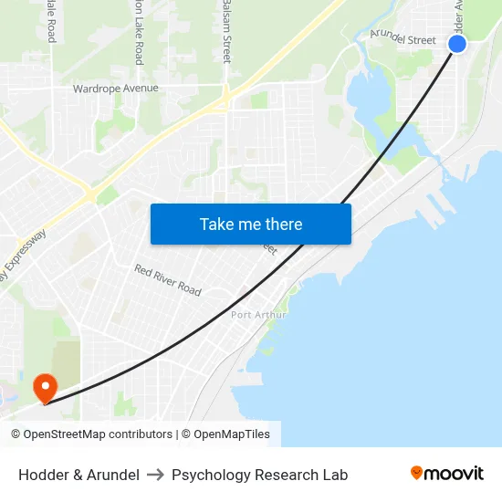 Hodder & Arundel to Psychology Research Lab map