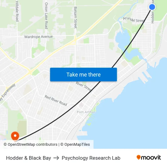 Hodder & Black Bay to Psychology Research Lab map