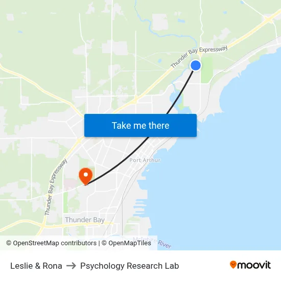 Leslie & Rona to Psychology Research Lab map