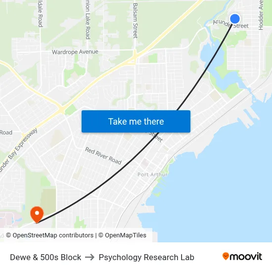 Dewe & 500s Block to Psychology Research Lab map