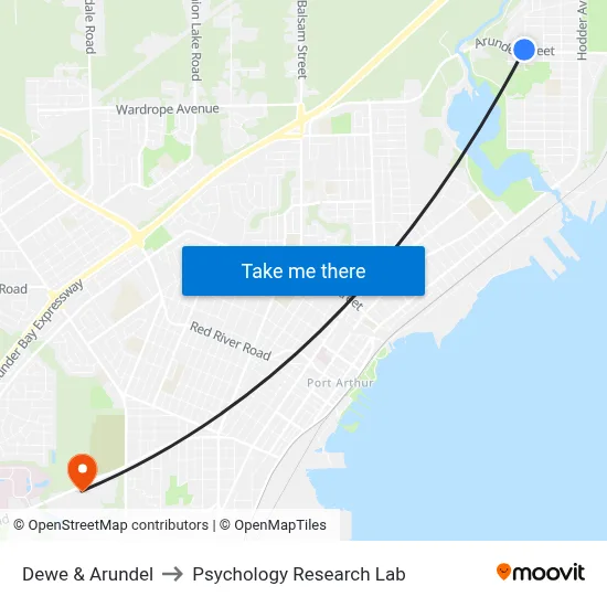 Dewe & Arundel to Psychology Research Lab map