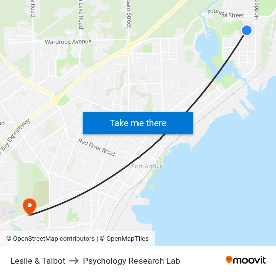 Leslie & Talbot to Psychology Research Lab map