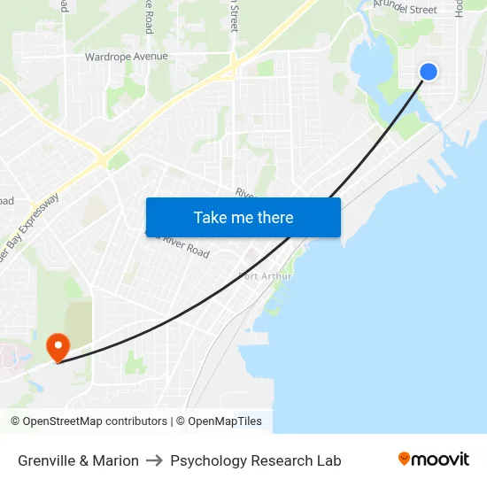 Grenville & Marion to Psychology Research Lab map