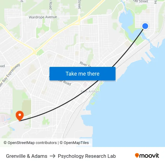 Grenville & Adams to Psychology Research Lab map