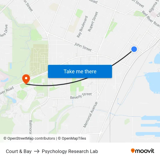 Court & Bay to Psychology Research Lab map