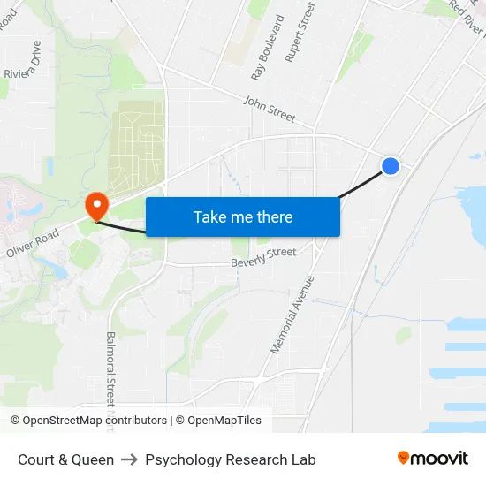 Court & Queen to Psychology Research Lab map