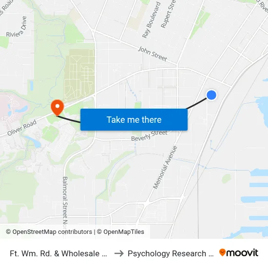 Ft. Wm. Rd. & Wholesale Club to Psychology Research Lab map