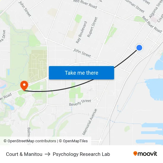 Court & Manitou to Psychology Research Lab map
