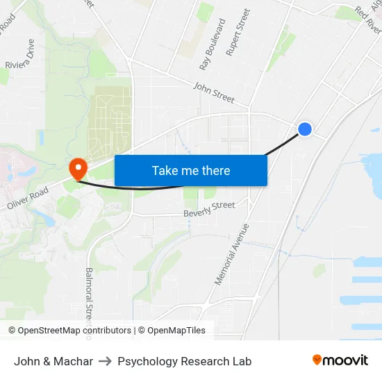 John & Machar to Psychology Research Lab map