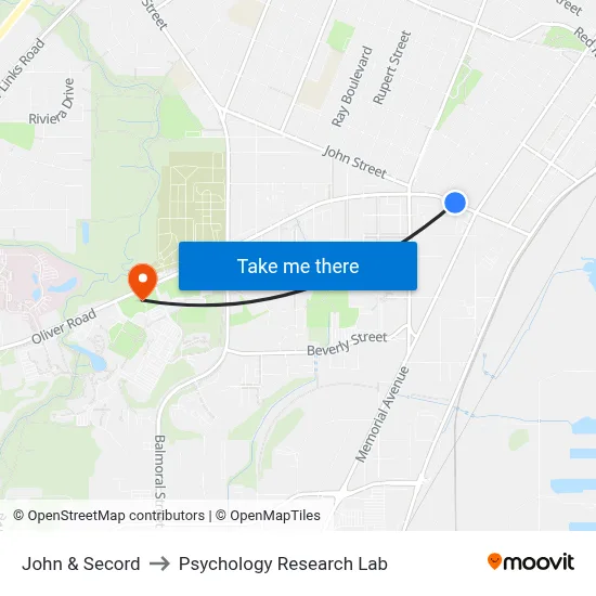 John & Secord to Psychology Research Lab map