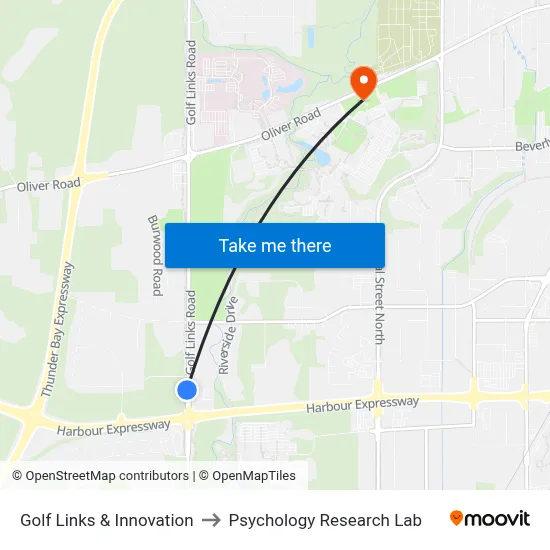 Golf Links & Innovation to Psychology Research Lab map