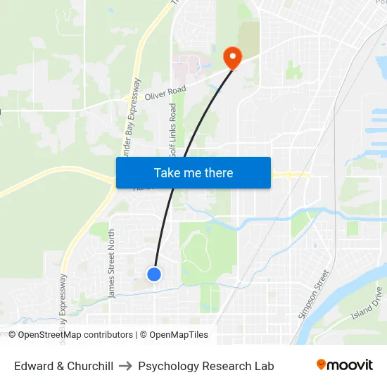 Edward & Churchill to Psychology Research Lab map