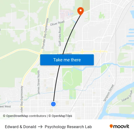 Edward & Donald to Psychology Research Lab map