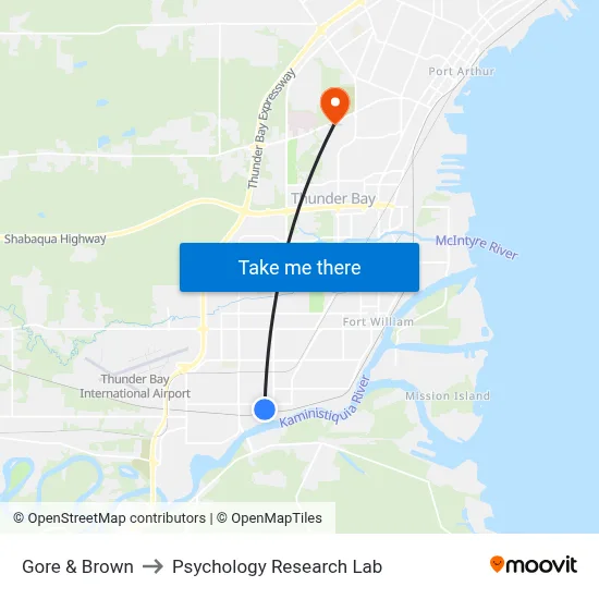 Gore & Brown to Psychology Research Lab map