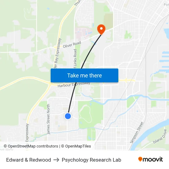 Edward & Redwood to Psychology Research Lab map