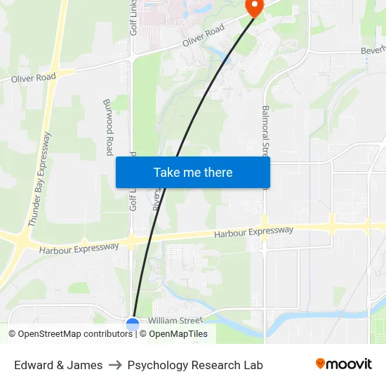Edward & James to Psychology Research Lab map