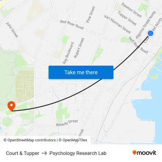 Court & Tupper to Psychology Research Lab map
