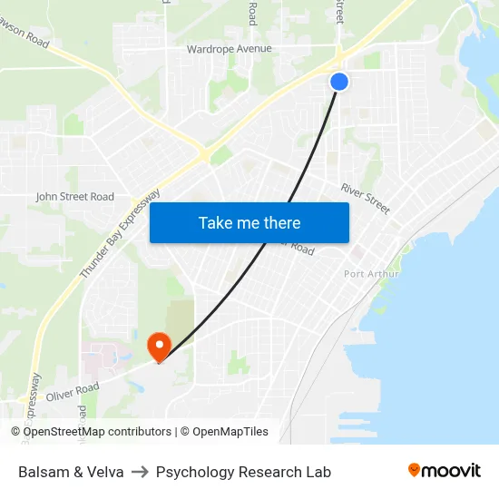 Balsam & Velva to Psychology Research Lab map