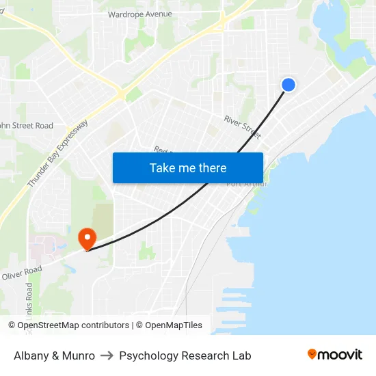 Albany & Munro to Psychology Research Lab map