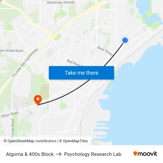 Algoma & 400s Block to Psychology Research Lab map