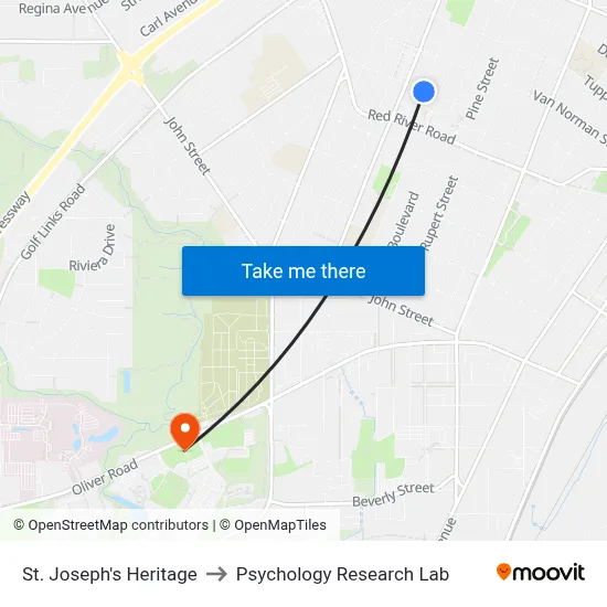 St. Joseph's Heritage to Psychology Research Lab map