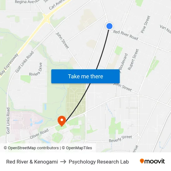 Red River & Kenogami to Psychology Research Lab map