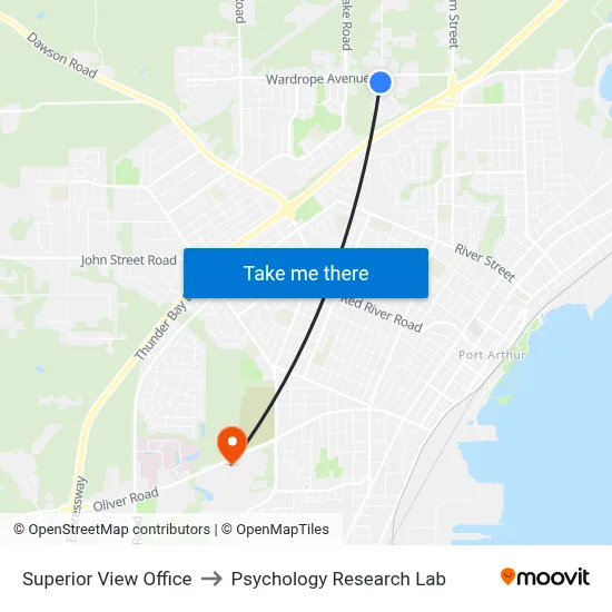 Superior View Office to Psychology Research Lab map
