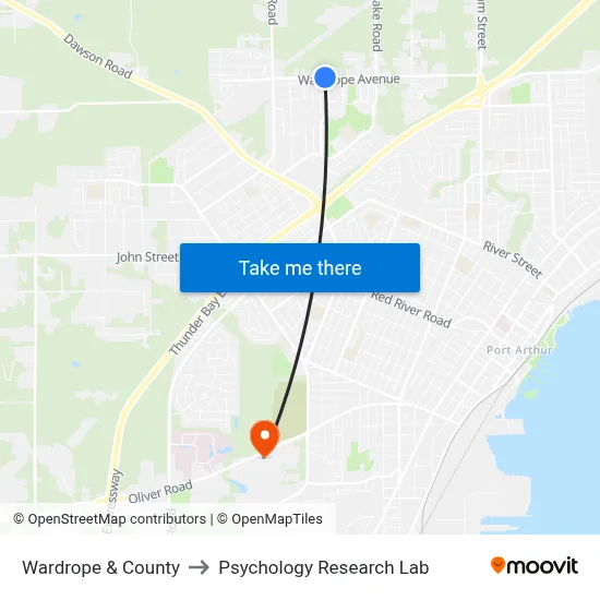 Wardrope & County to Psychology Research Lab map