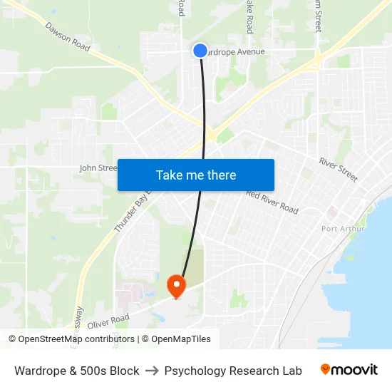Wardrope & 500s Block to Psychology Research Lab map