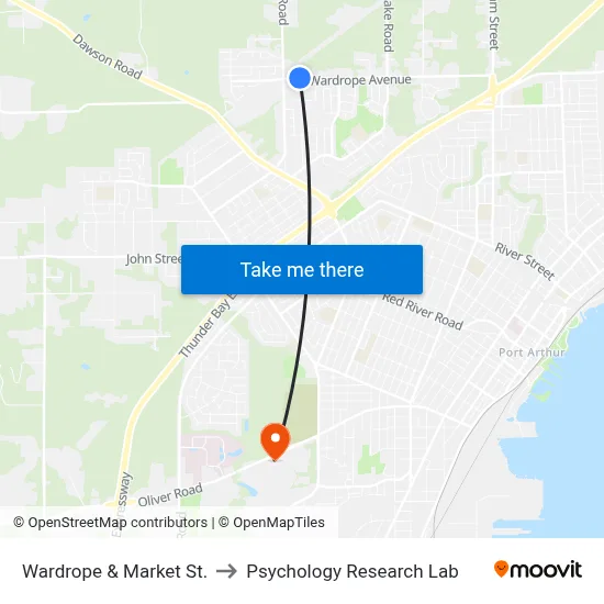 Wardrope & Market St. to Psychology Research Lab map
