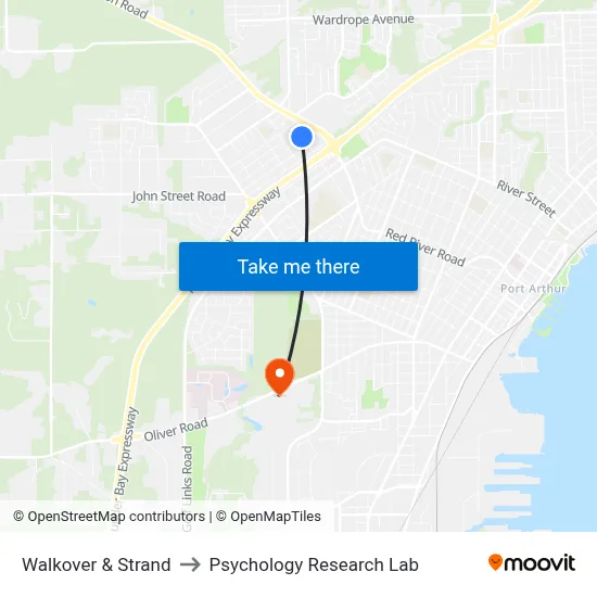 Walkover & Strand to Psychology Research Lab map