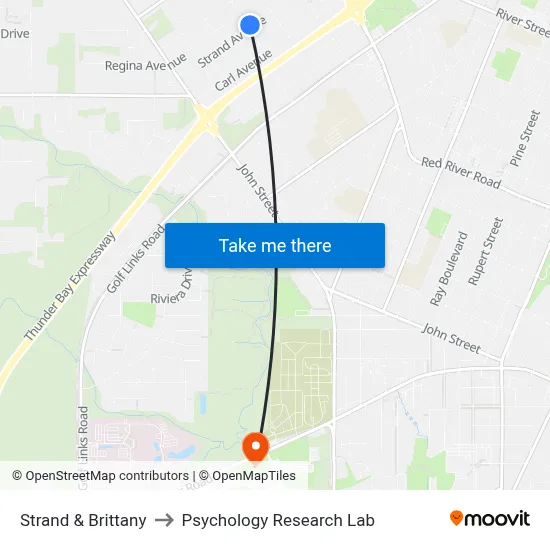 Strand & Brittany to Psychology Research Lab map