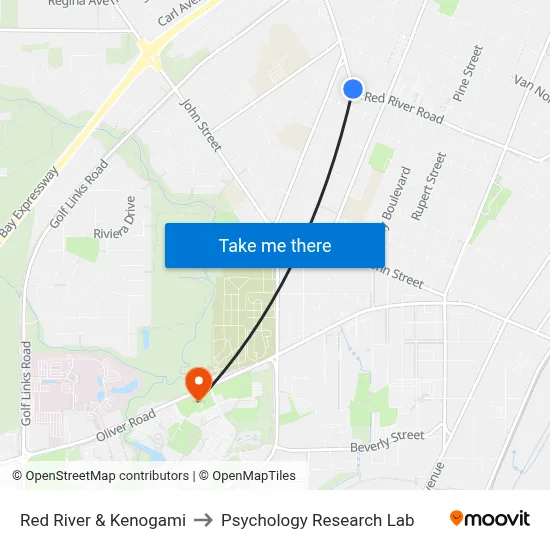 Red River & Kenogami to Psychology Research Lab map