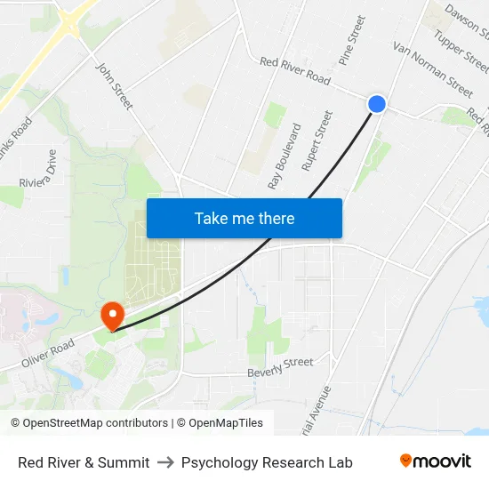 Red River & Summit to Psychology Research Lab map