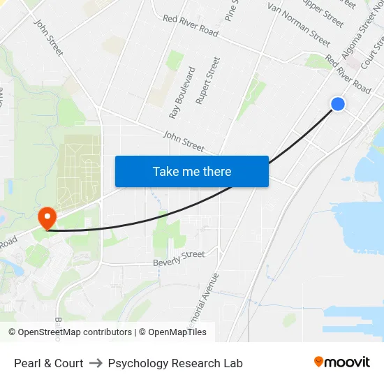 Pearl & Court to Psychology Research Lab map